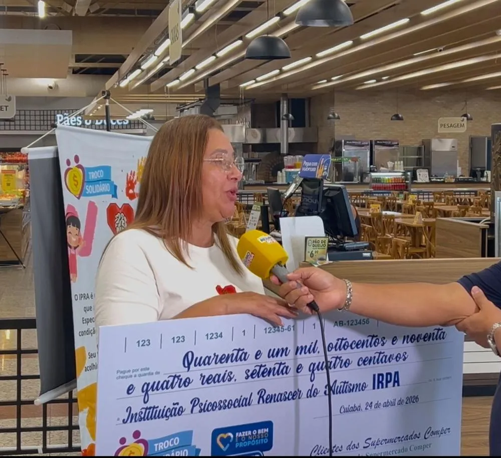 Comper entrega quase R$ 42 mil do Troco Solidário para instituição beneficente em Cuiabá